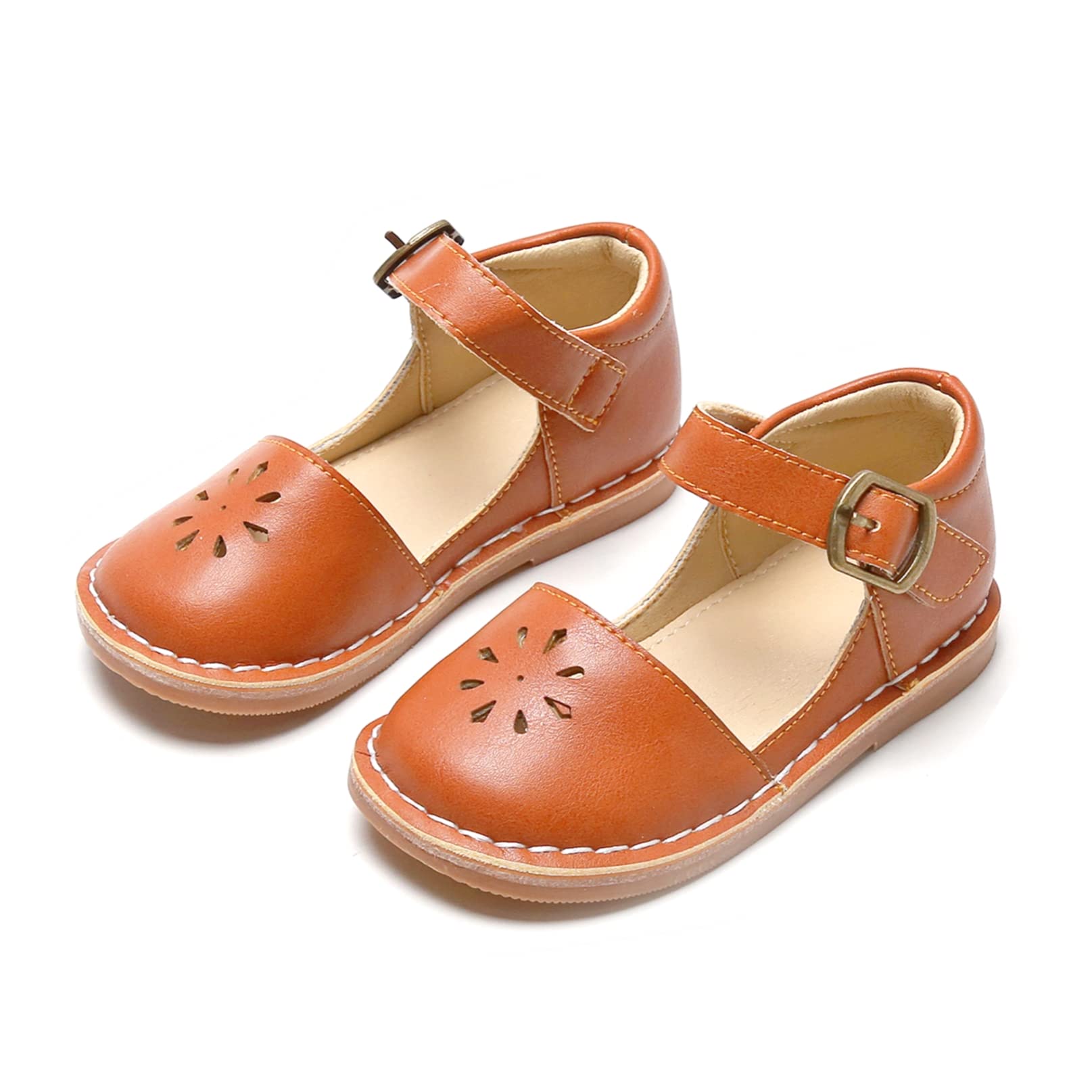 THEE BRON Toddler & Little Girls Mary Jane Flats - Comfortable School Shoes for Party, Dress & Oxford Style | Perfect for Classrooms, Weddings & Special Occasions