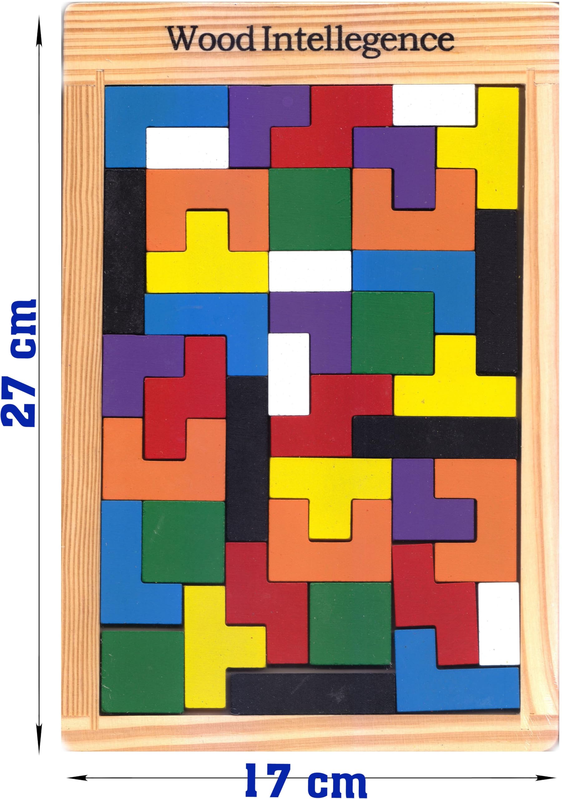 Besite Toys Wooden Jigsaw Puzzle - 40 Piece STEM Learning Game for Kids Ages 2+ | Educational Tangram Brain Teaser & Intelligence Building Toy | Perfect for Preschool Learning, Birthday Gifts & Family Game Night
