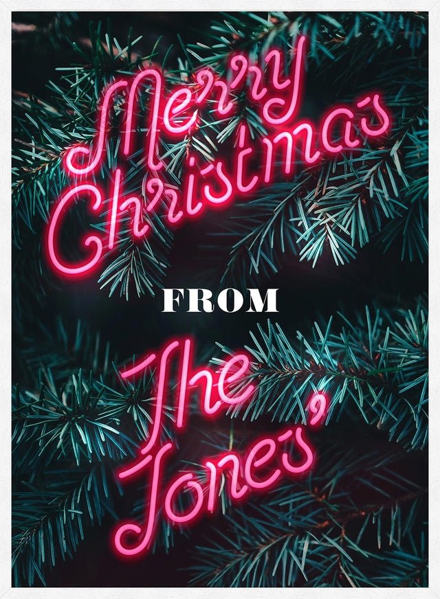 Custom Pink Christmas Neon Print - Festive Holiday Decor for Home, Party & Office