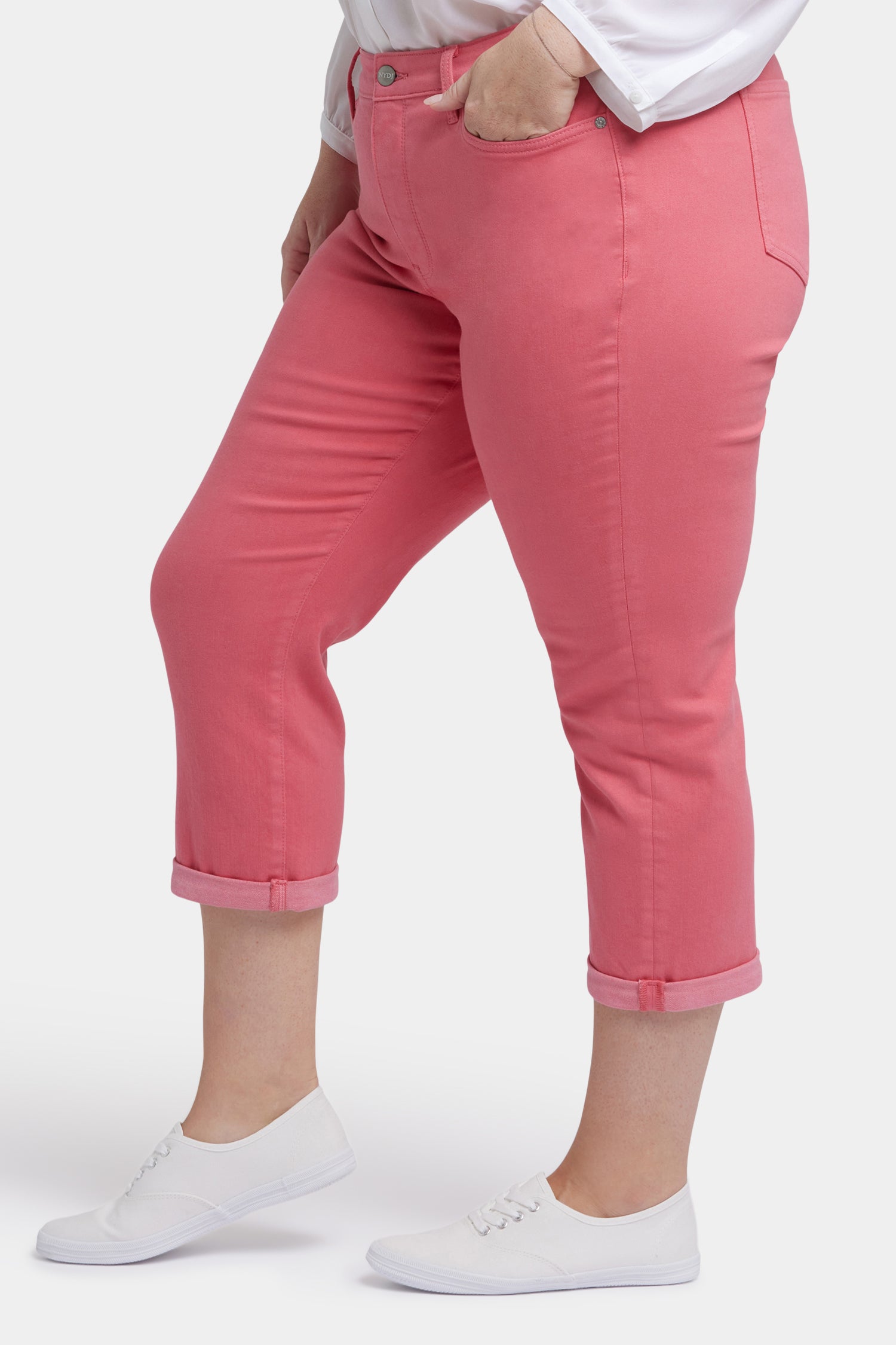 Chloe Plus Size Skinny Capri Jeans for Women - Spiced Coral Stretch Denim Pants | Casual Wear, Summer Outfits & Everyday Comfort