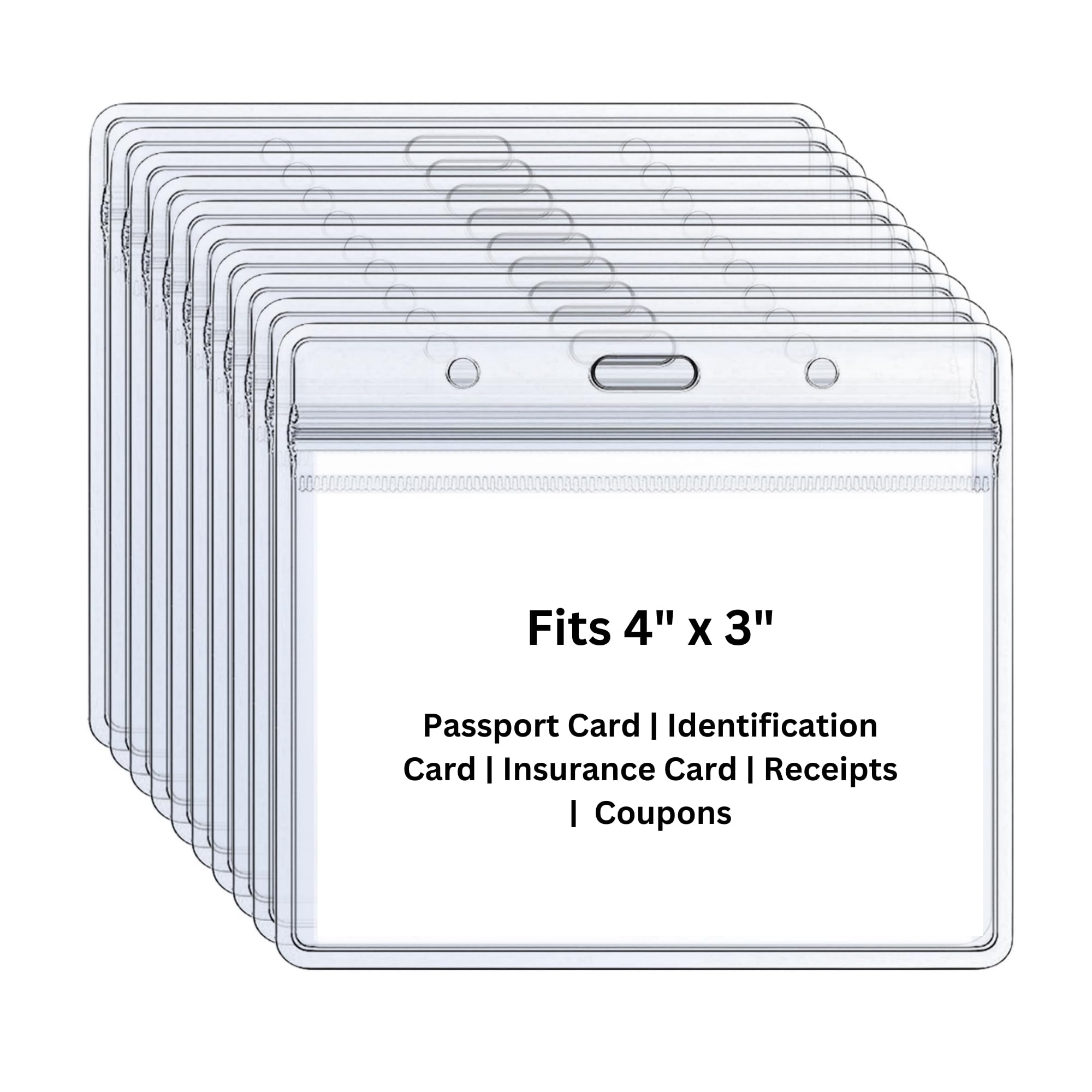 10-Pack CDC Vaccine Card Protectors - Waterproof Vinyl Sleeves for Travel & Lanyards