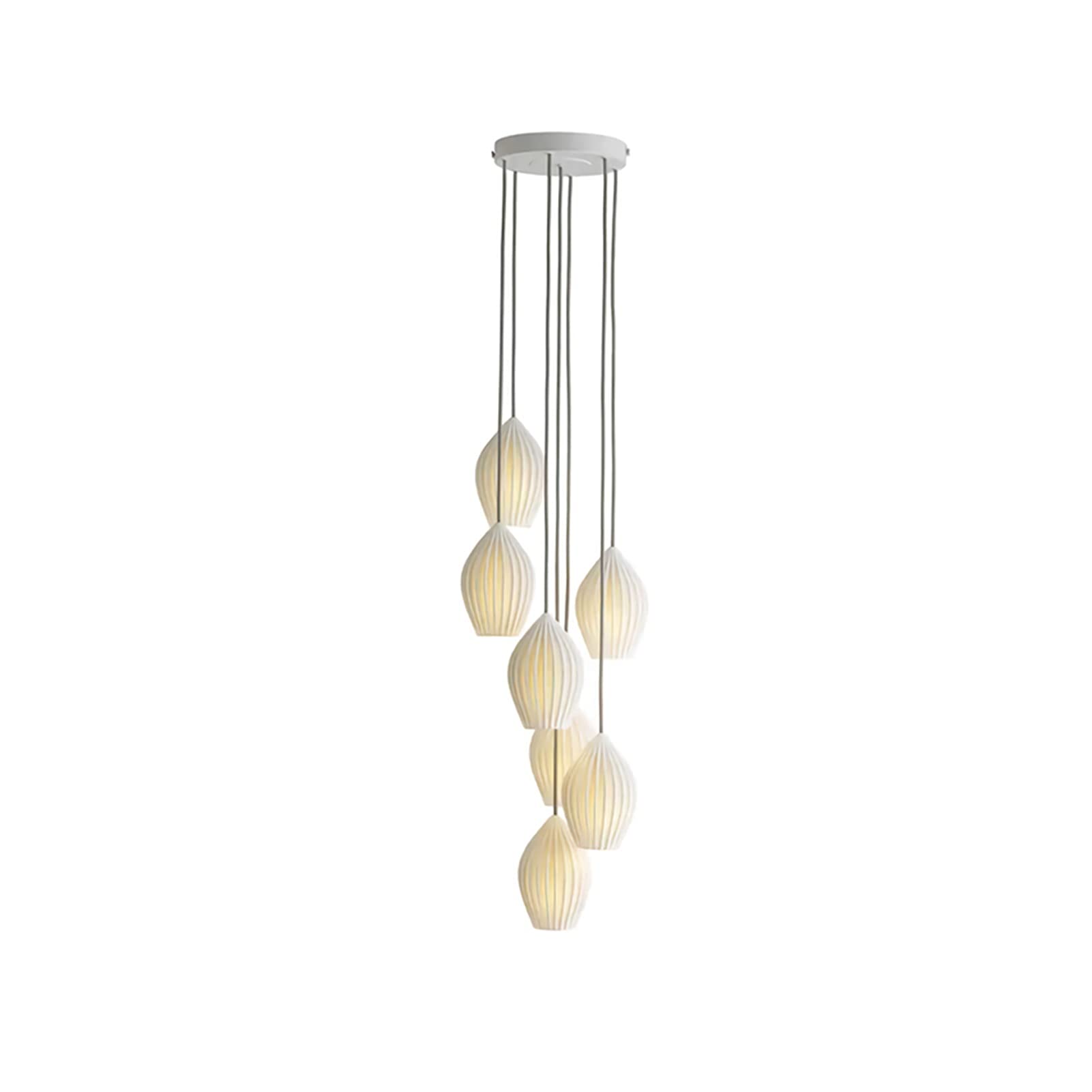 Modern Nordic Ceramic Floor Lamp & Wall Mount Lamp - 7 Heads LED Pendant Light for Bedroom, Living Room, Restaurant - Creative Home Decor Lighting for Cozy Ambiance & Stylish Interior Design