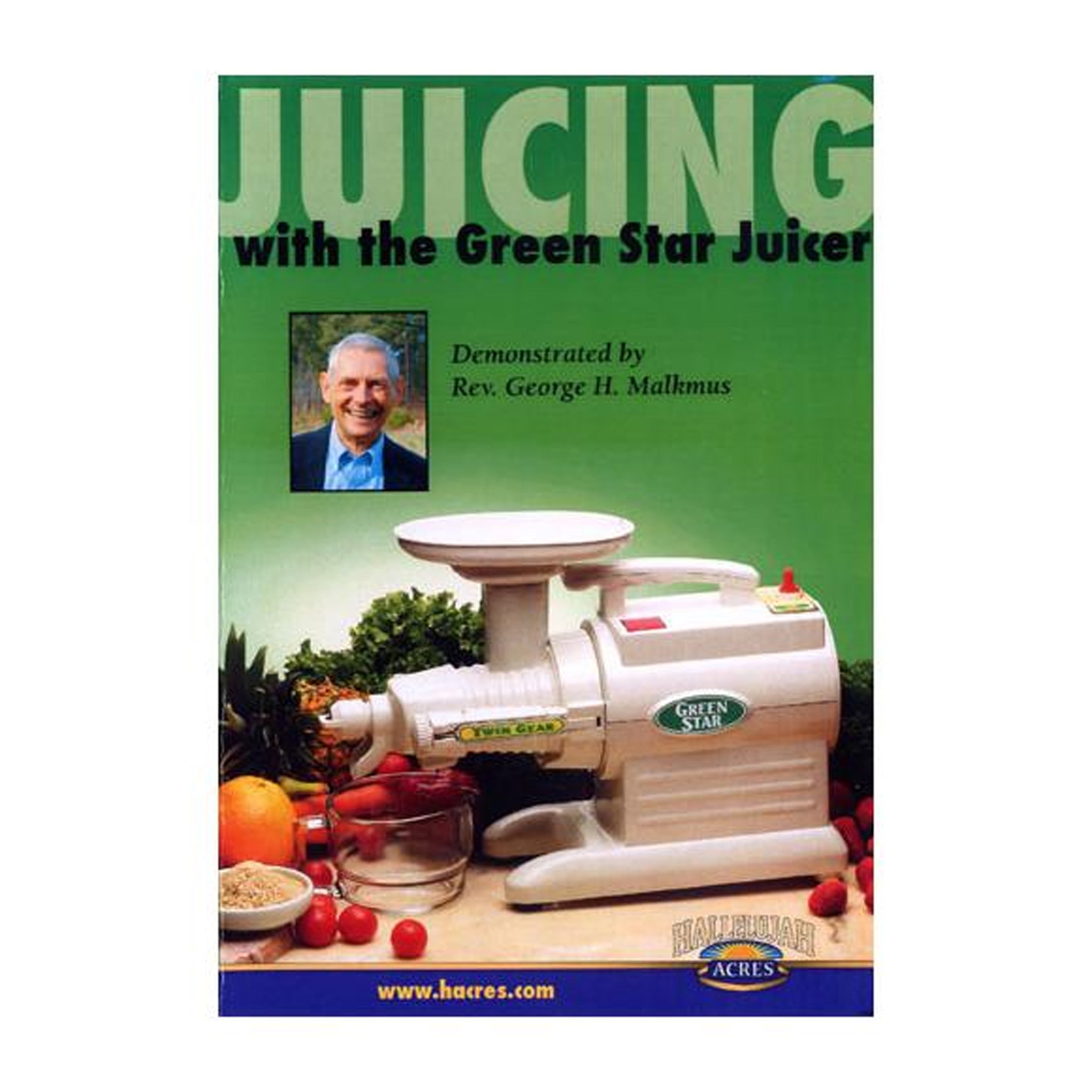 Greenstar Juicer - Cold Press Juicer for Healthy Juicing, Includes Instructional DVD - Perfect for Home, Gym, and Detox Diets