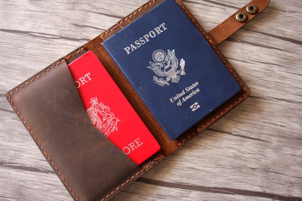 Premium Genuine Leather Passport Holder - RFID Blocking Travel Wallet for Men & Women - Perfect for Airports, Business Trips & International Travel