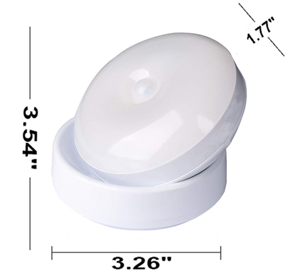 Battery Powered LED Night Light with 360° Rotation & Motion Sensor - Magnetic Base Stick-On Lamp for Cabinets, Wardrobes, Hallways (White, 1-Pack) - Perfect for Bedrooms, Bathrooms & Stairs Safety Lighting