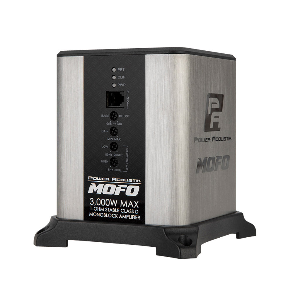 Power Acoustik MOFO1 3KD MOFO Series 3000W Monoblock Class D Car Amplifier - High Power Bass Boost for Car Audio Systems, Subwoofers, and Truck Stereo Upgrades
