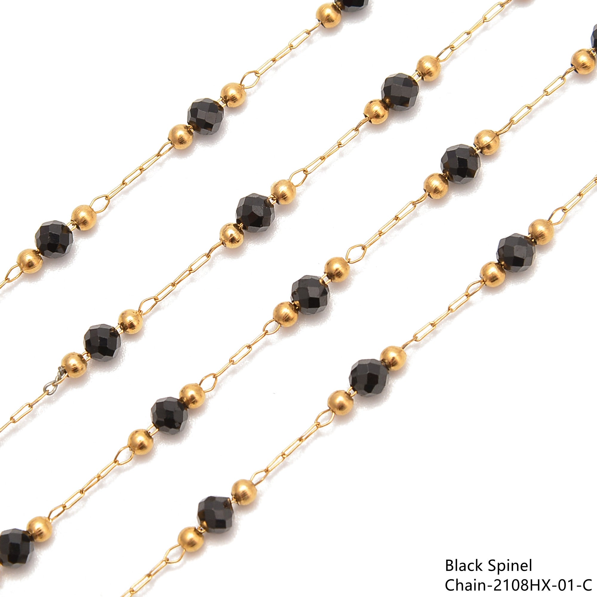 3mm Faceted Round Beads Multi-Gemstone Chain - 1 Meter Per Bag for Jewelry Making, DIY Crafts & Bracelet Designs