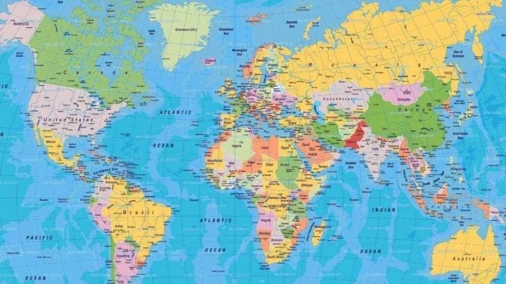 1000 Piece World Map Jigsaw Puzzle for Adults & Kids - Vibrant Landscape Style 38x26cm - Perfect for Family Game Night, Educational Learning & Home Decor