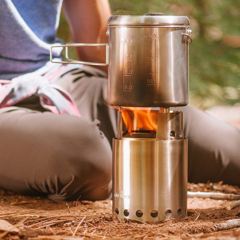 Solo Stove Titan - Portable Wood Burning Camping Stove for Backpacking, Hiking & Outdoor Cooking | Compact Stainless Steel Design | No Batteries or Fuel Needed | Perfect for Campfires, Picnics & Emergency Preparedness