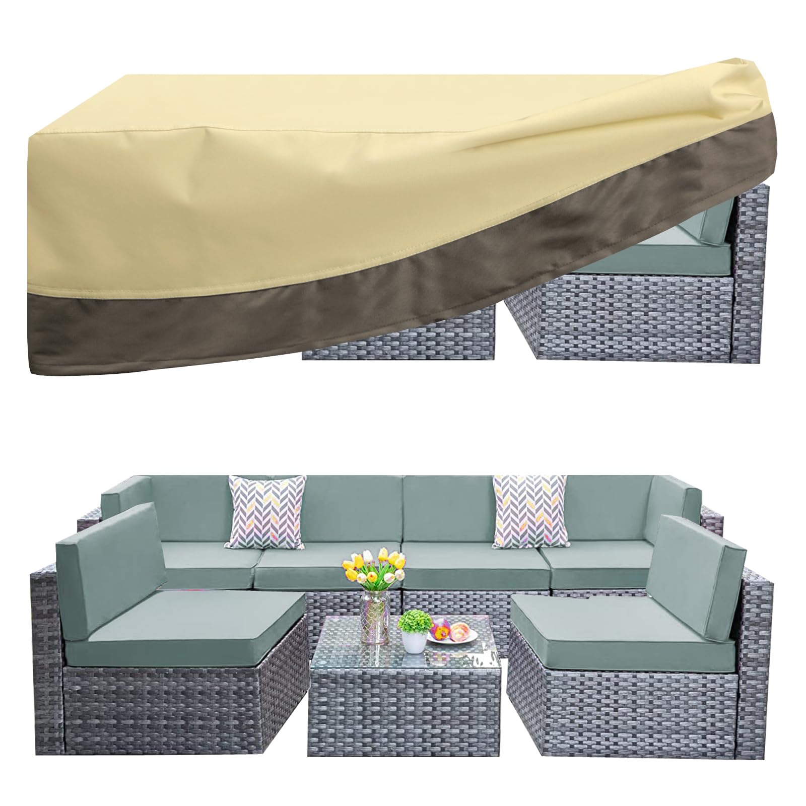 PureFit Waterproof 650D Outdoor Patio Furniture Cover - Rectangle Table Cover 74