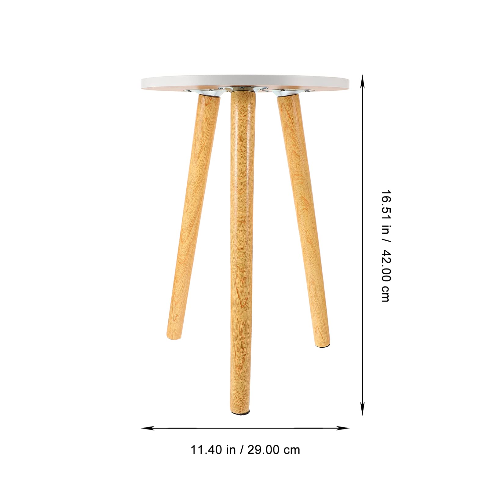 Modern Round Wooden Coffee Side Table - Small Rustic End Table for Bedroom, Living Room & Outdoor Use - White Nesting Tray Corner Table - Perfect for Coffee, Tea & Home Decor