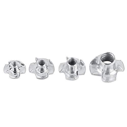 M8 Furniture T Nuts - Zinc Plated Carbon Steel 4-Prong Tee Nuts for Woodworking & Furniture Assembly (Pack of 30) - Perfect for DIY Projects, Cabinet Making, and Furniture Repair