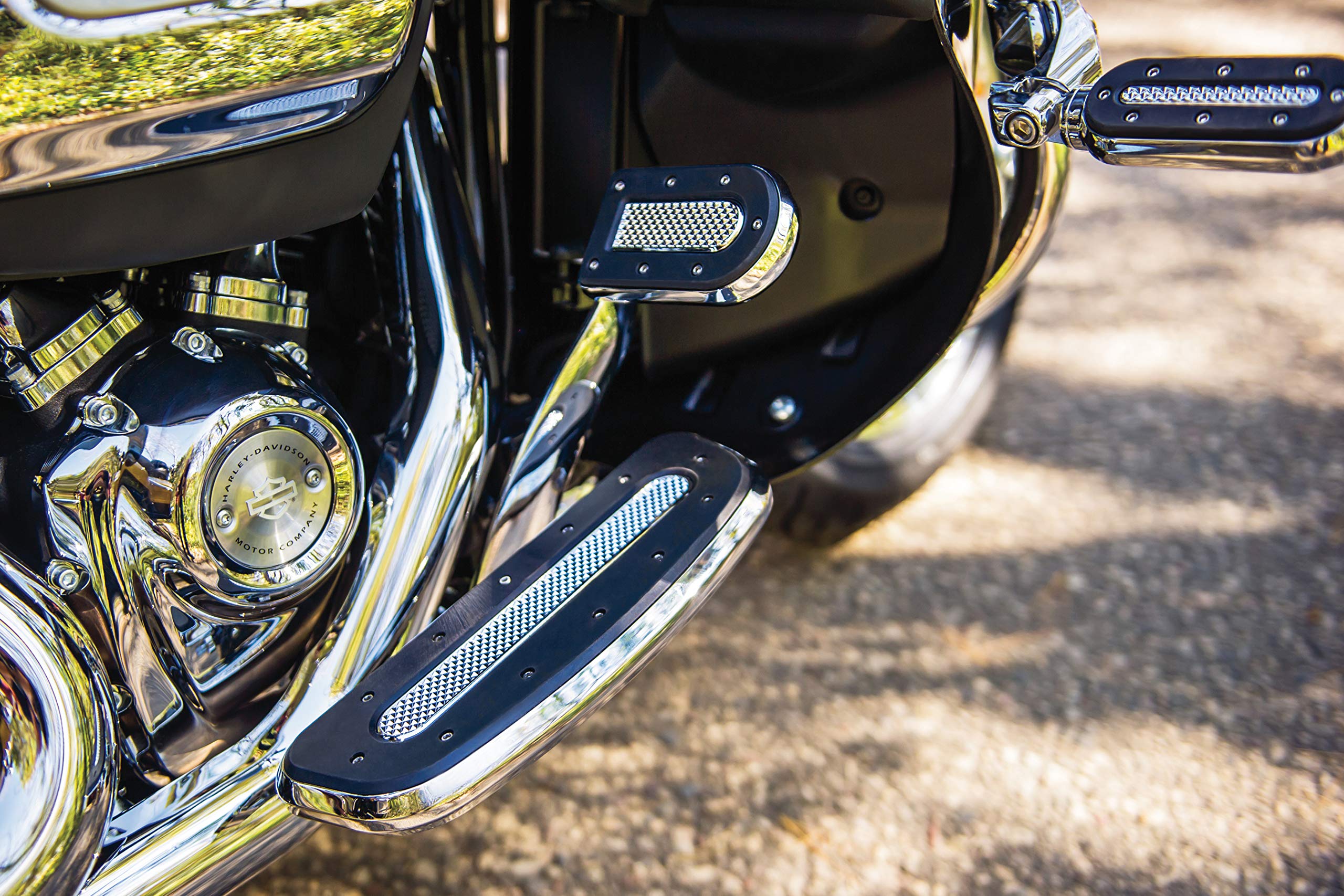 Kuryakyn 7041 Chrome Motorcycle Foot Control Floorboards for Harley-Davidson (1983-2019) - Heavy Duty Driver Footpegs - Perfect for Long Rides & Custom Bike Builds