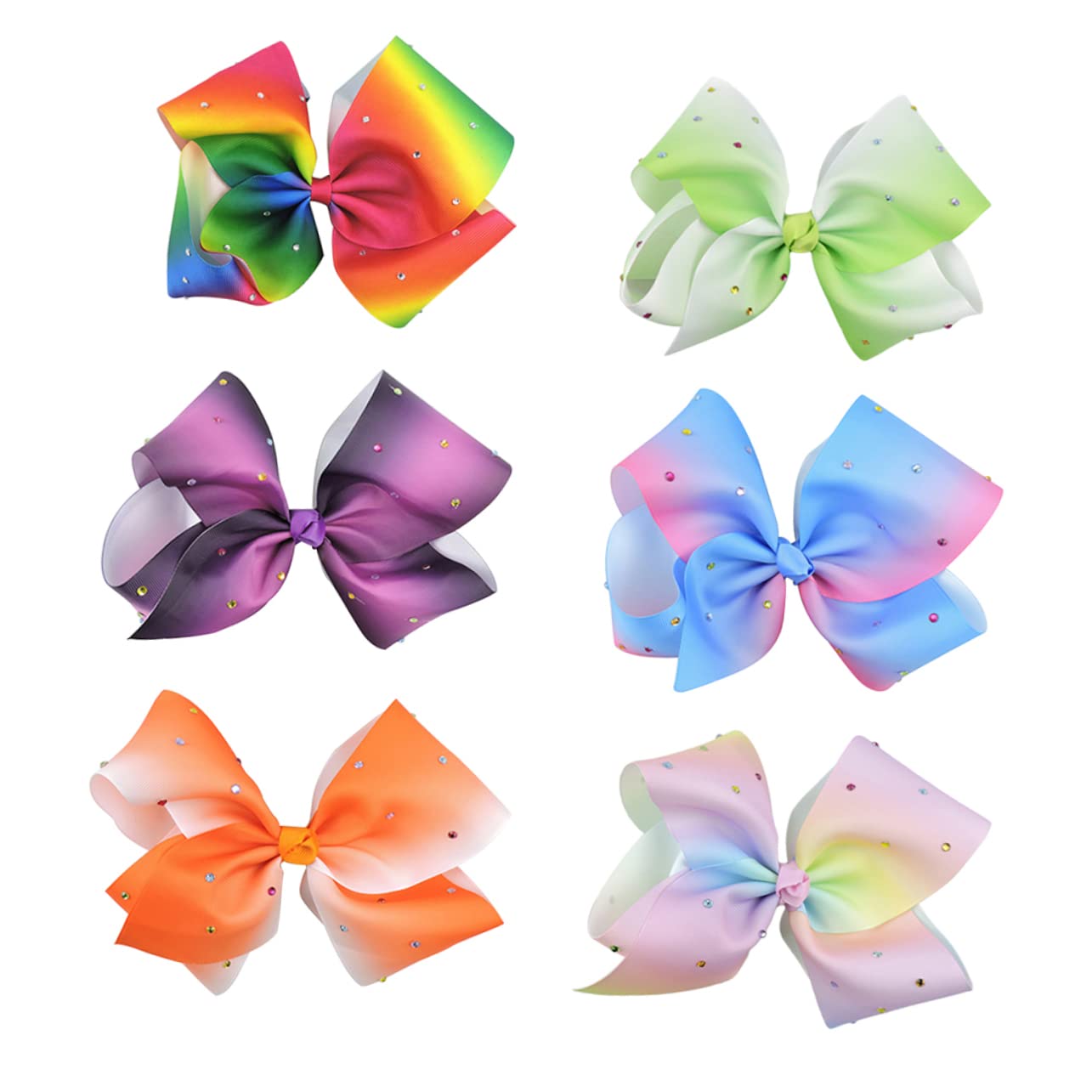 FOMIYES 6pcs Ribbon Hair Clips for Girls - Cute Ponytail Holders & Barrettes Hair Accessories - Perfect for School, Parties & Everyday Styling