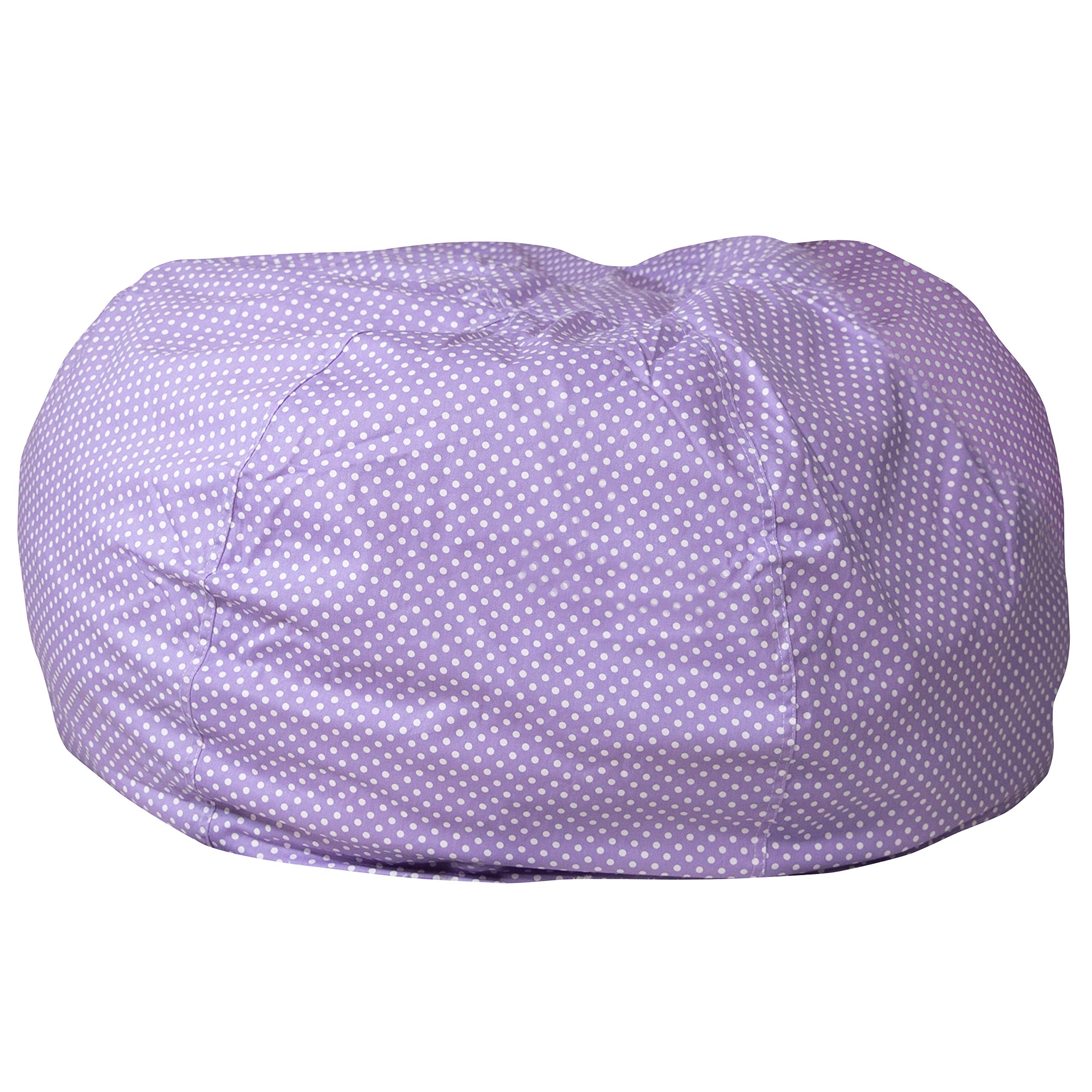 EMMA + OLIVER Oversized Lavender Dot Bean Bag Chair - Comfortable Floor Seating for Kids, Teens & Adults - Perfect for Bedroom, Playroom, Dorm & Lounge Relaxation