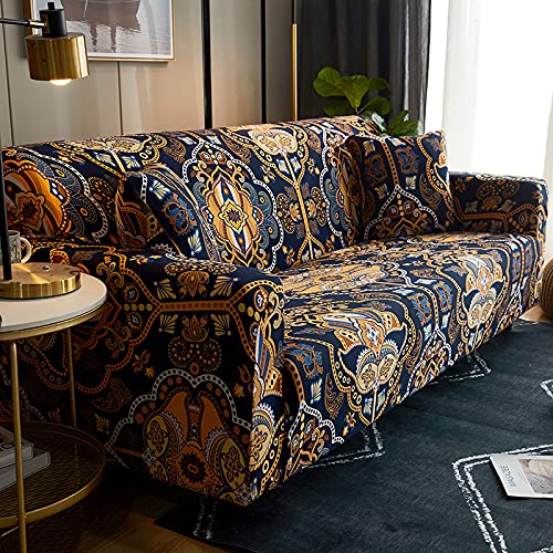 Stretch Printed Sofa Cover - Patterned Slipcover for Armchairs & Couches | Soft Fabric Protector | Perfect for Living Room, Bedroom & Office Decor (AJN, Armchair)