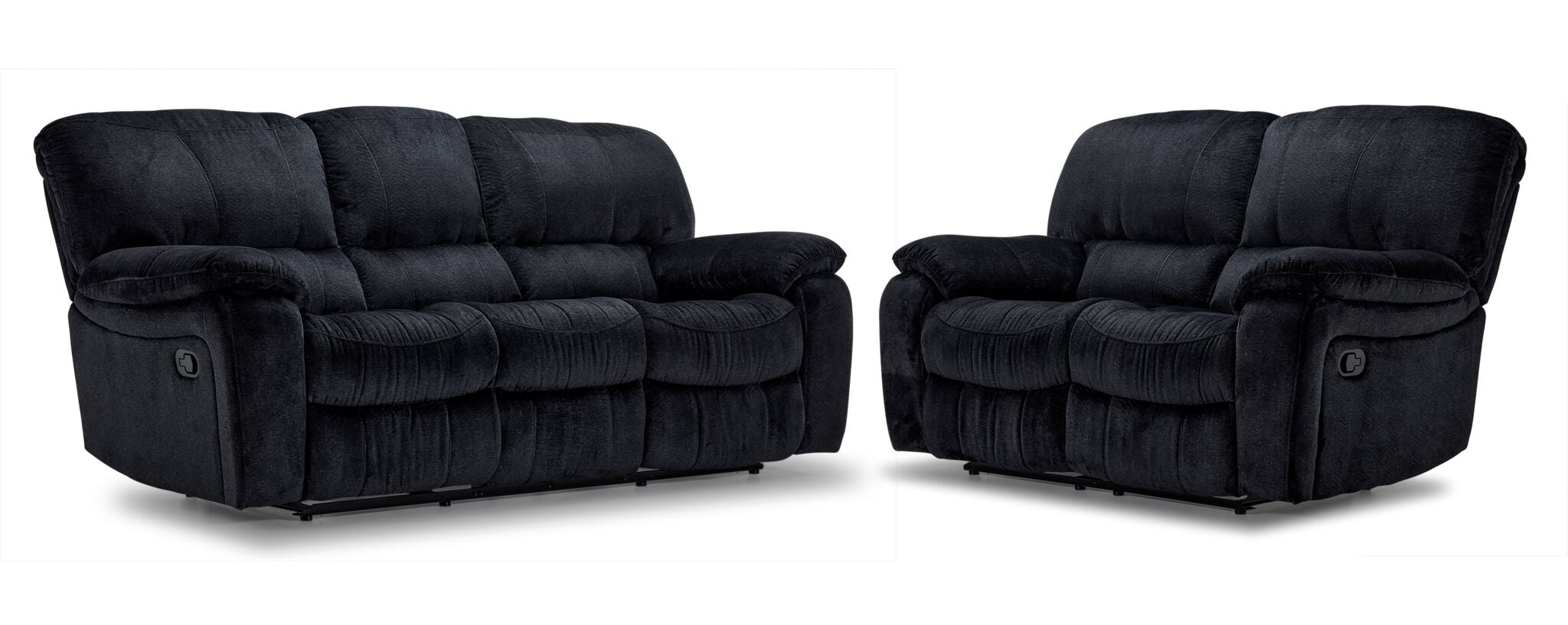 Burma Reclining Sofa and Loveseat Set in Graphite - Modern Living Room Furniture for Relaxation and Entertainment