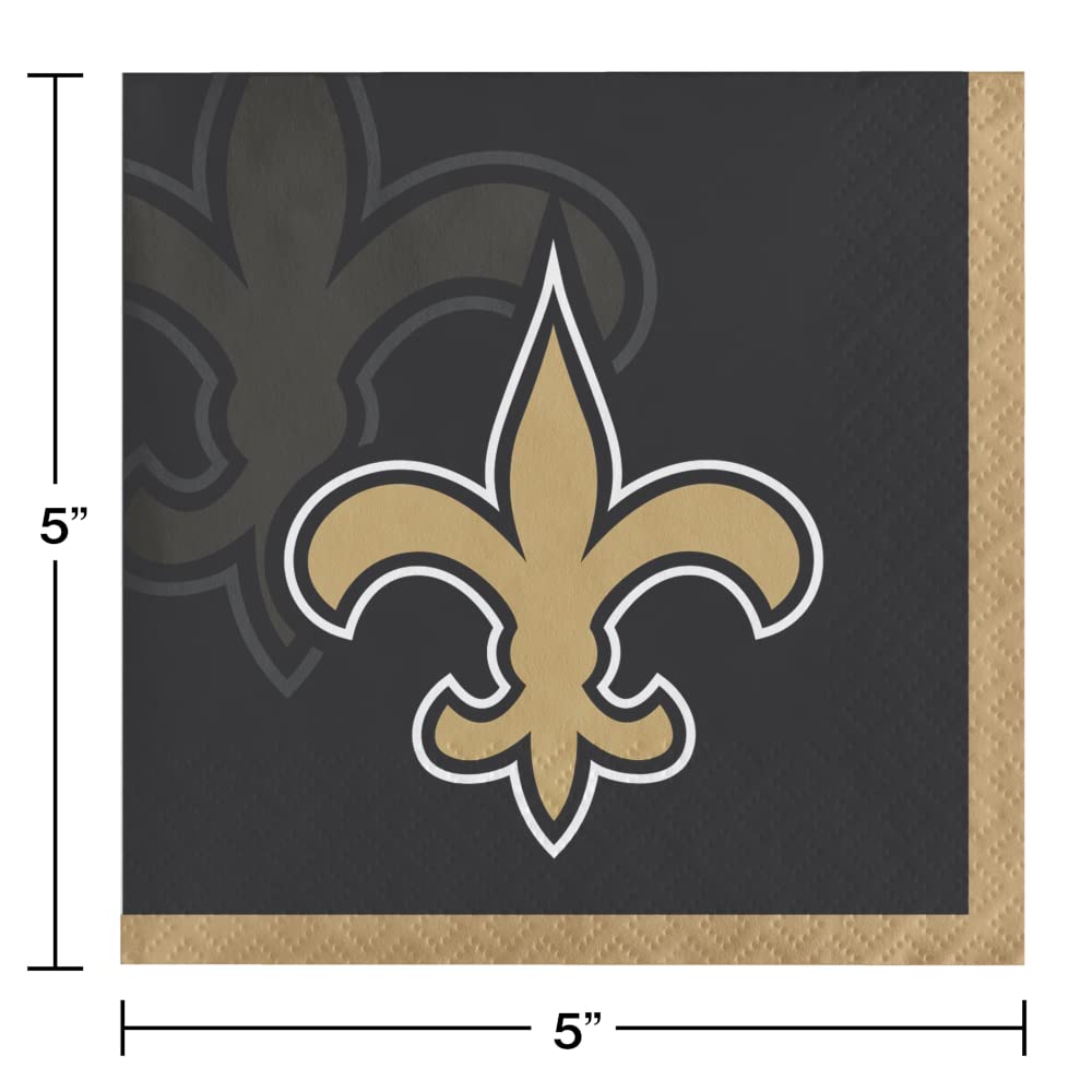 New Orleans Saints Party Supplies Kit for 8 Guests - NFL Football Team Themed Decorations, Plates, Cups & Napkins - Perfect for Game Day, Tailgating & Super Bowl Parties