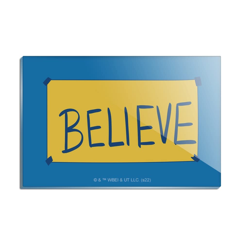Ted Lasso Believe Quote Acrylic Refrigerator Magnet - Inspirational Soccer Coach Gift for Fans, Office & Home Decor (Football Themed Fridge Accessory)