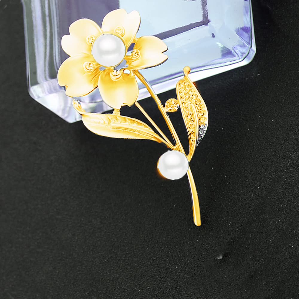 Elegant Floral Crystal Rhinestone Brooch Pin for Women - Wedding Bouquet Corsage, Party & Special Occasion Accessory - YEFUNLIY Fashion Jewelry