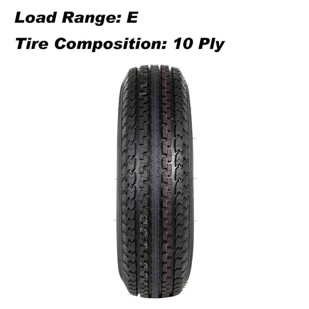 ST225/75R15 Radial Trailer Tire with Rim - 10 Ply Load Range E (1 Pack) - Heavy Duty for Boat Trailers, Utility Trailers & Campers
