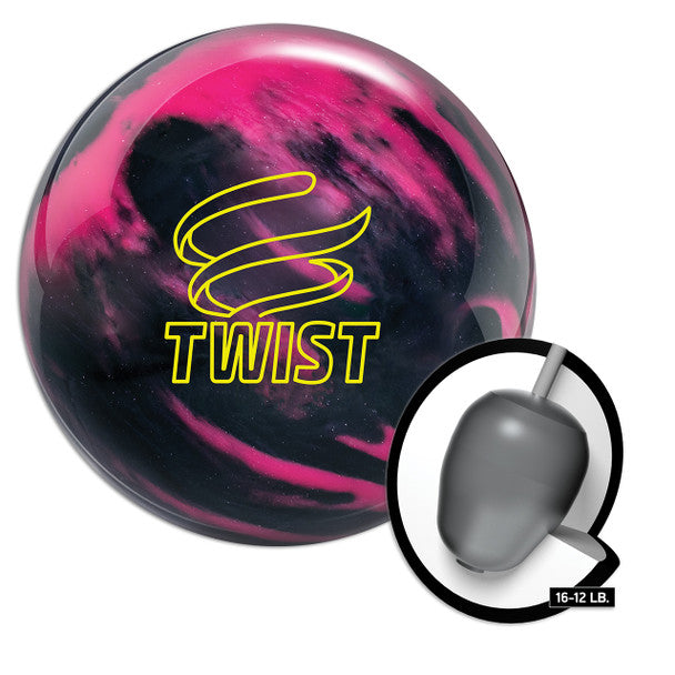 Brunswick Twist Bowling Ball - Pink & Black | Perfect for League Play & Casual Bowling | High Performance & Stylish Design