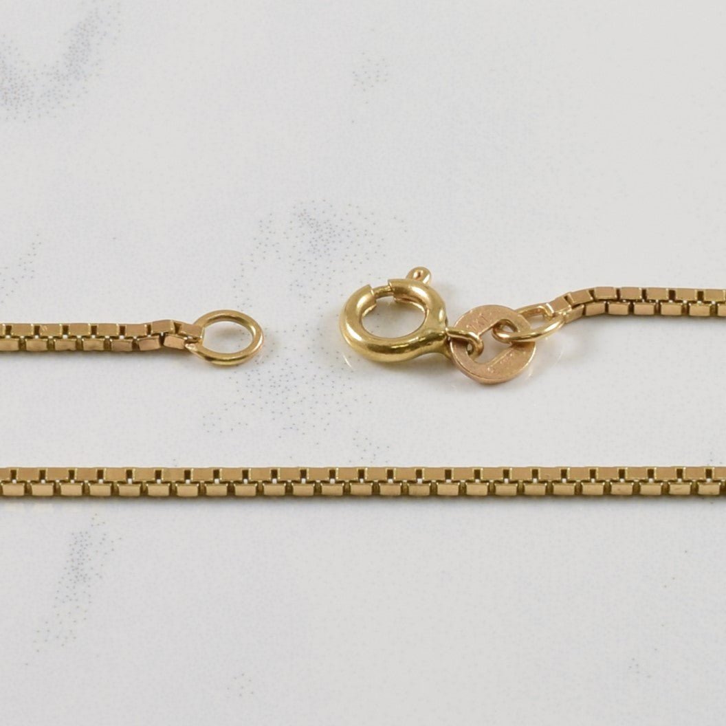 10K Yellow Gold Box Chain Necklace for Women - 24 Inch Solid Gold Box Link Chain - Perfect for Everyday Wear, Layering & Gifts