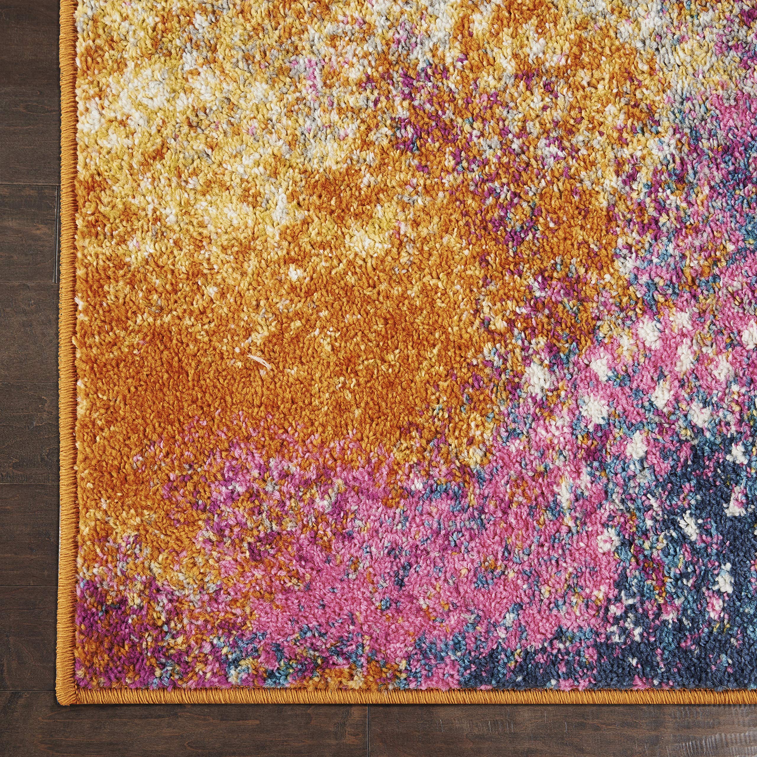 Nourison Passion Sunburst 10' x 14' Modern Abstract Area Rug - Easy Cleaning, Non-Shedding - Perfect for Bedroom, Living Room, Dining Room & Kitchen Decor