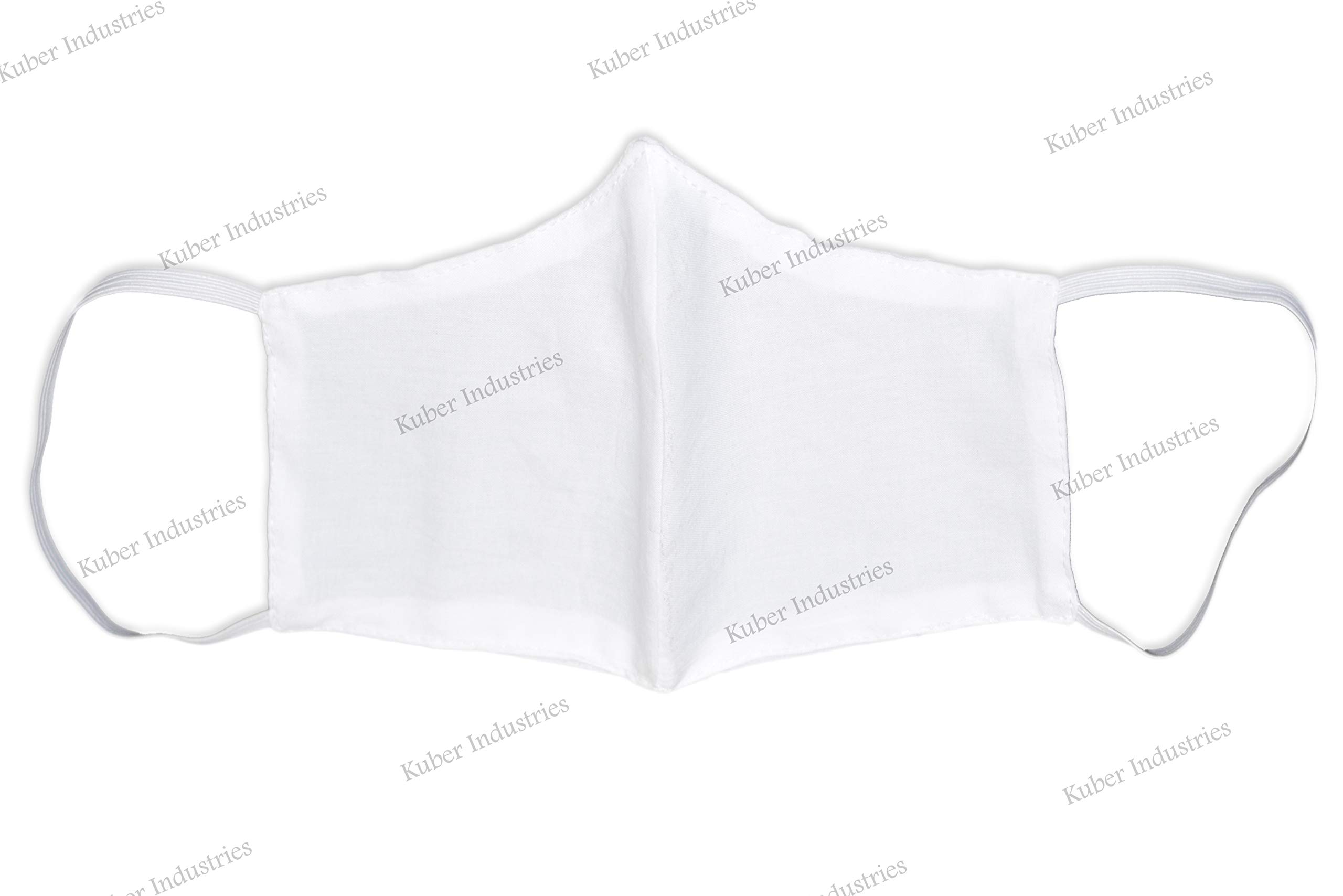 Kuber Industries 100% Cotton 2-Layer Reusable Anti Pollution Face Mask - Pack of 20 White (MASK46269) - Perfect for Outdoor Activities, Commuting & Daily Protection