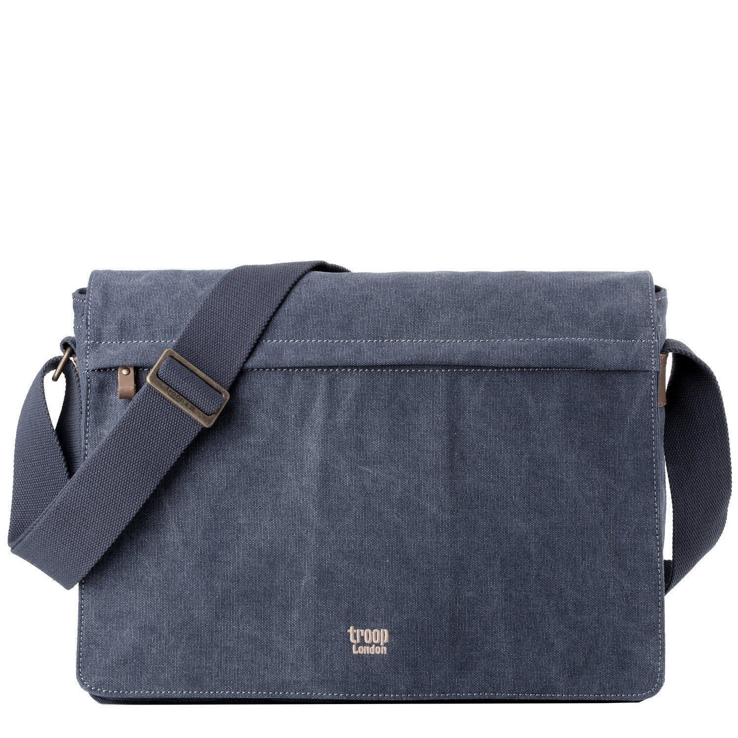 TRP0371 Troop London Classic Canvas Laptop Messenger Bag - Large 18 Inch Diagonal - Perfect for Work, Travel & College
