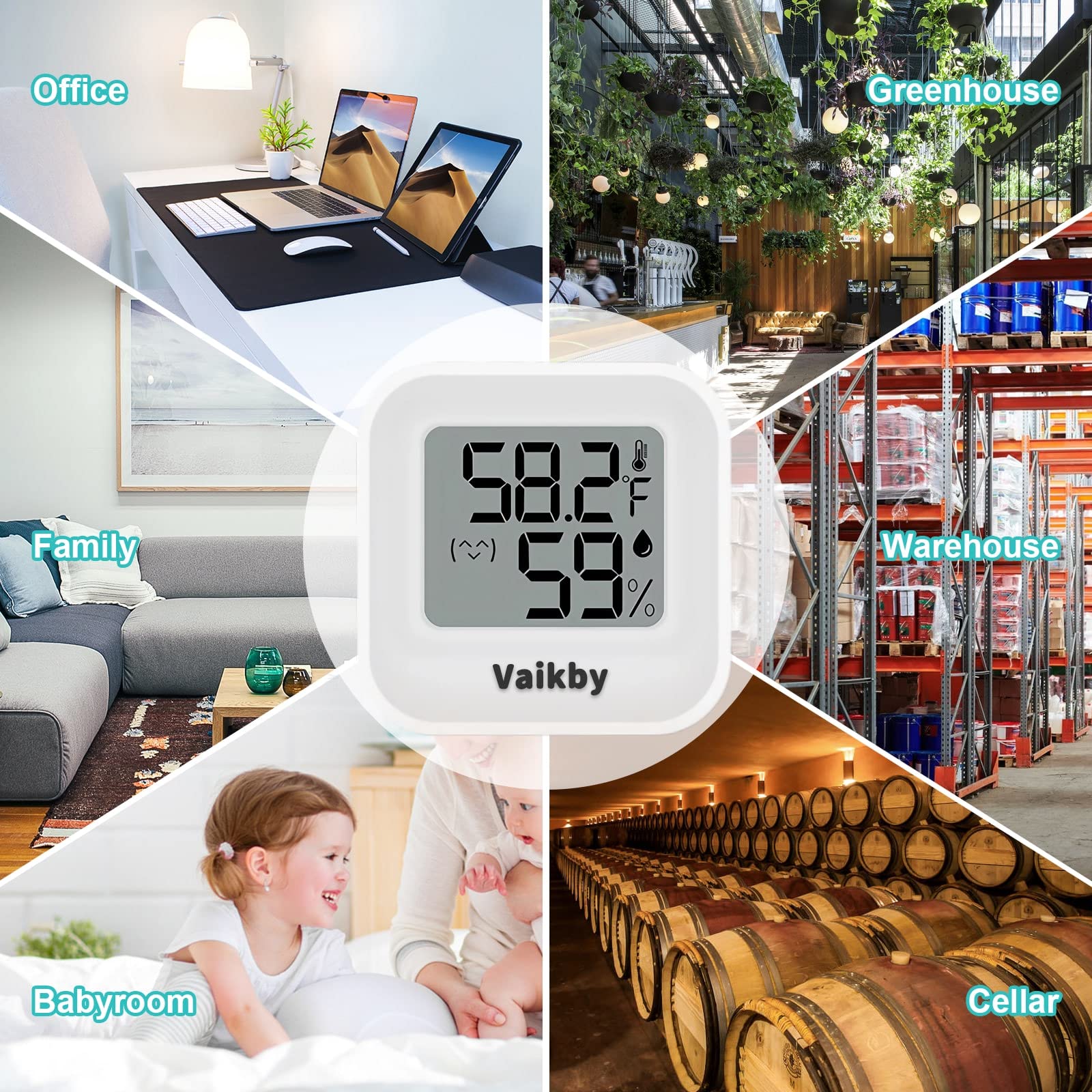 4-Pack Digital Hygrometer & Indoor Thermometer - Accurate Humidity & Temperature Monitor for Home, Nursery, Office | Perfect for Baby Rooms, Greenhouses & Climate Control