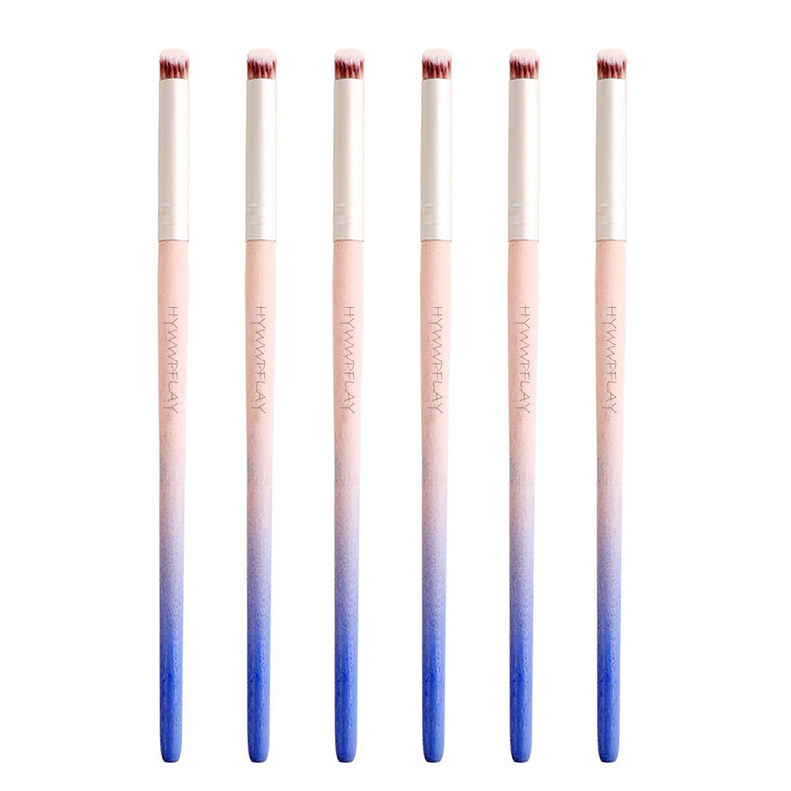 6-Piece Ombre Nail Brush Set - Wood Handle Gradient Brush for Gel & Acrylic Nails - Professional Nail Art Design Painting Kit - Perfect for Salon, Home Manicure & DIY Nail Art