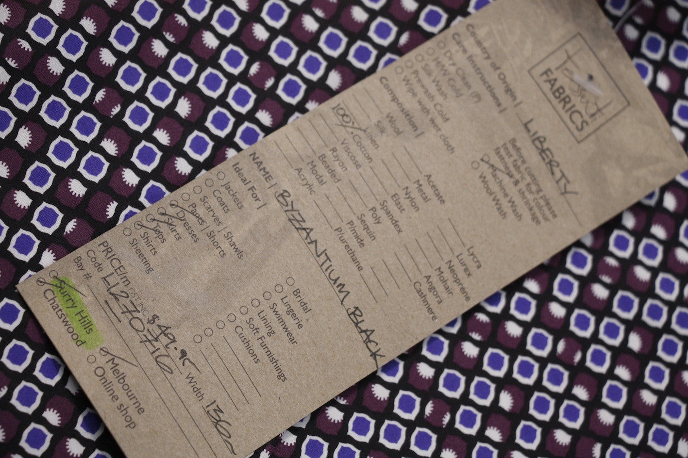 Byzantium Black Liberty Of London Floral Print Fabric - Perfect for DIY Crafts, Home Decor, and Fashion Sewing Projects