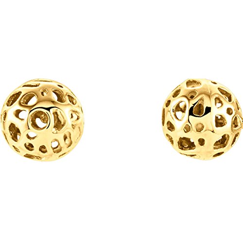 14K Yellow Gold Ball Earrings - Classic Round Stud Earrings for Women - Perfect for Everyday Wear, Parties & Special Occasions