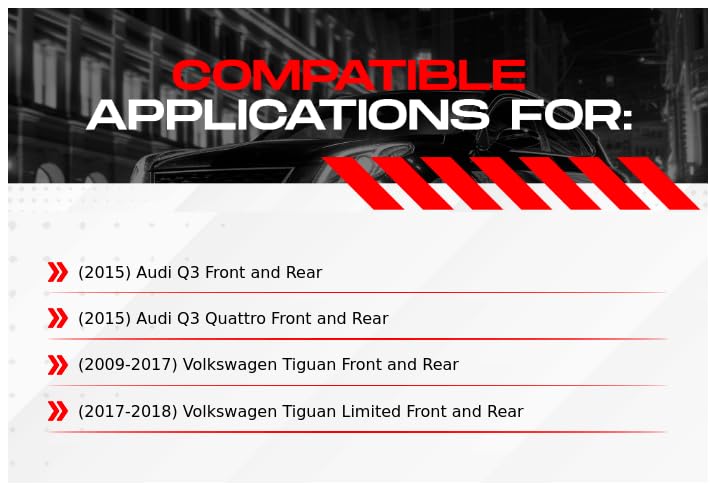 R1 Concepts Premium Front & Rear Brake Kit with Ceramic Pads & Rotors - Fits Audi Q3, Q3 Quattro, VW Tiguan & Tiguan Limited | Smooth Stopping Power for Daily Commutes & Highway Driving
