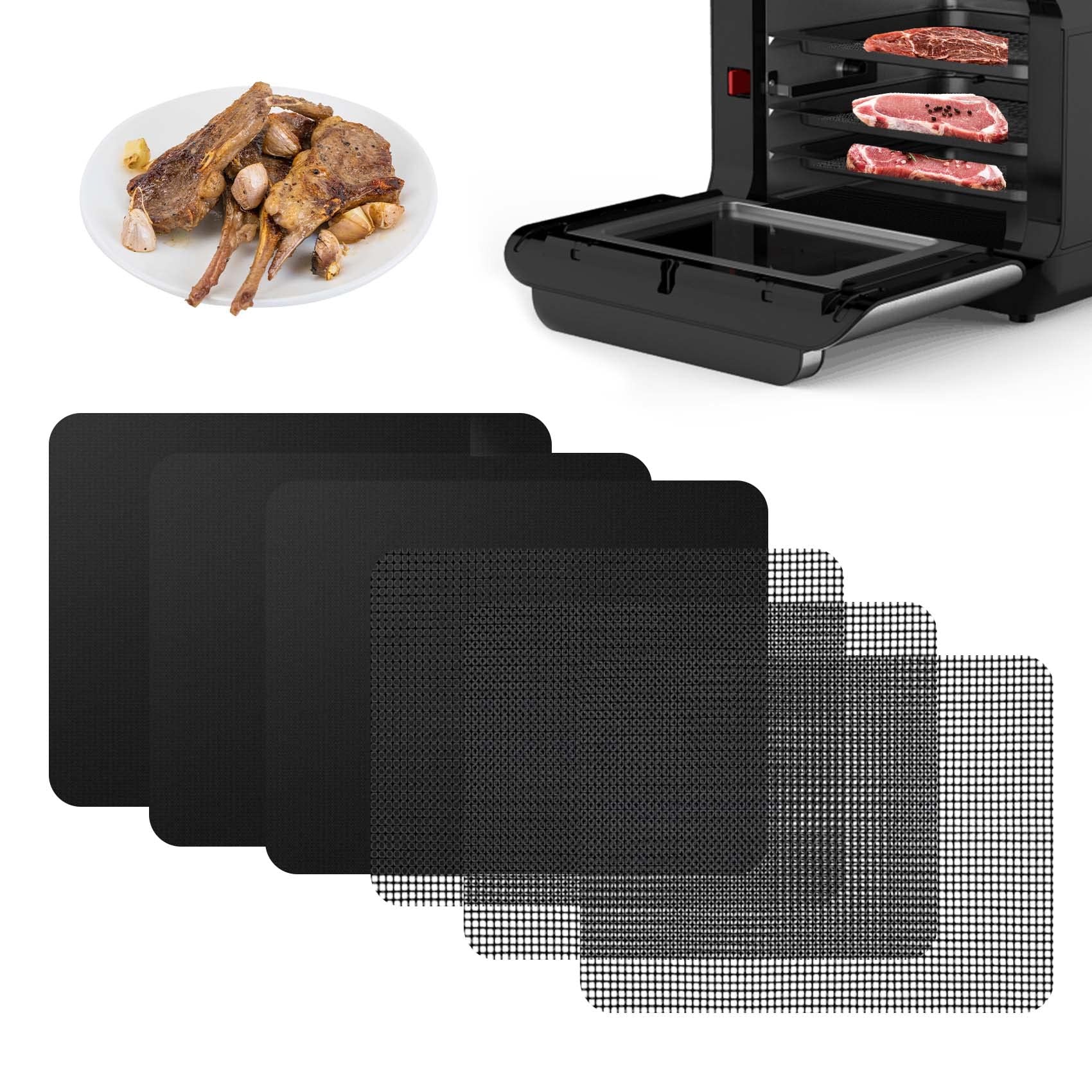 3-Pack Air Fryer Oven Liners & 3-Pack Grill Mats - Compatible with Instant Vortex Pro Plus 10Qt, 9