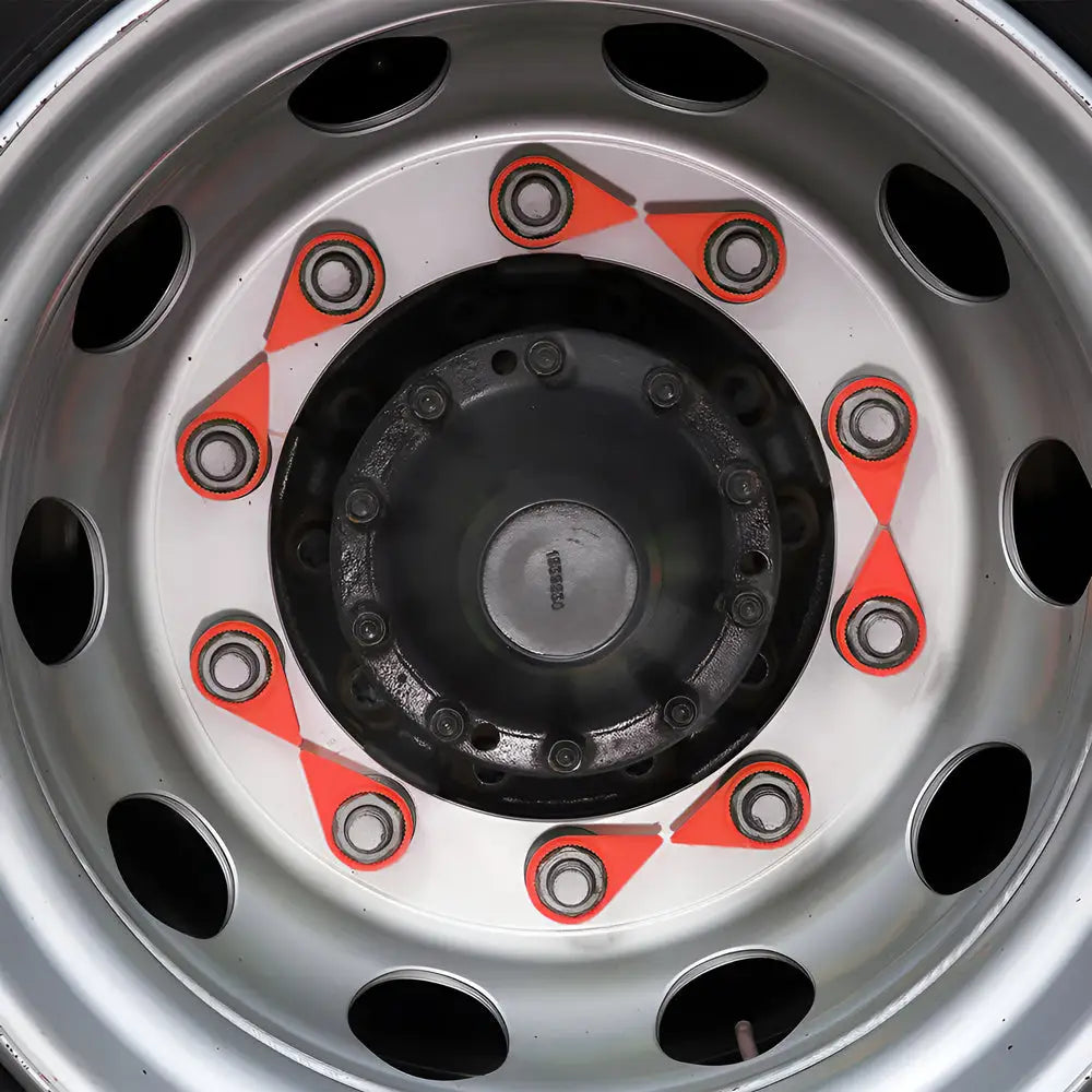 Checkpoint 33mm Medium Arrow Wheel Nut Indicator - Orange High Temperature Resistant (100 Pack) - Perfect for Truck, Trailer & Fleet Maintenance