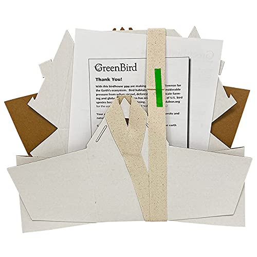 BestNest GreenBird Club - Pack of 6 Eco-Friendly Wooden Bird Houses with Non-Toxic Milk Paint Powders for Garden, Backyard & Outdoor Decoration - Attract Wild Birds Naturally