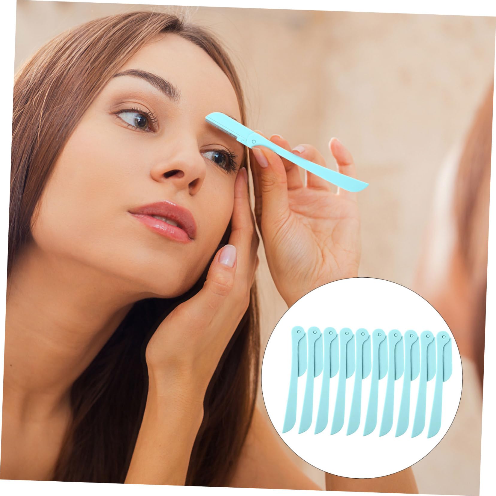 20 Pcs Foldable Eyebrow Trimmer Set for Women - Facial Shaver, Razor, Scissors & Tweezers | Portable Eyebrow Grooming Kit with Green ABS Handle | Perfect for Travel, Home & Salon Use