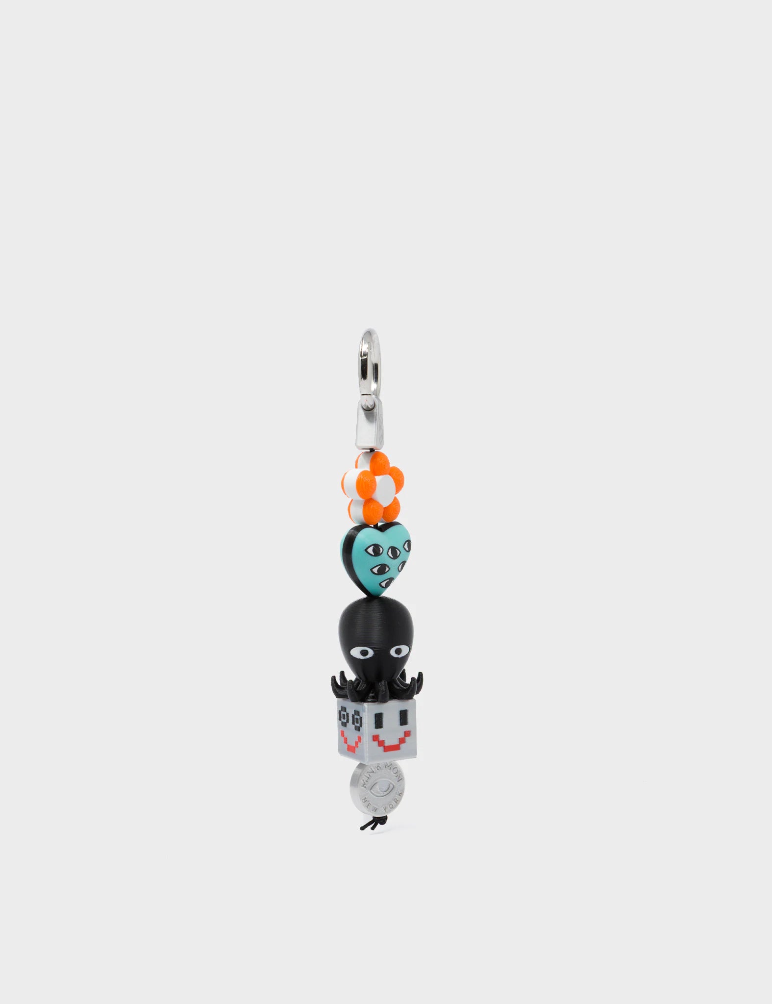 Bloomoo Charm - Eco-Friendly 3D Printed Bioplastic Keychain in Orange & Blue | Unique Gift for Home, Office & Travel Accessories