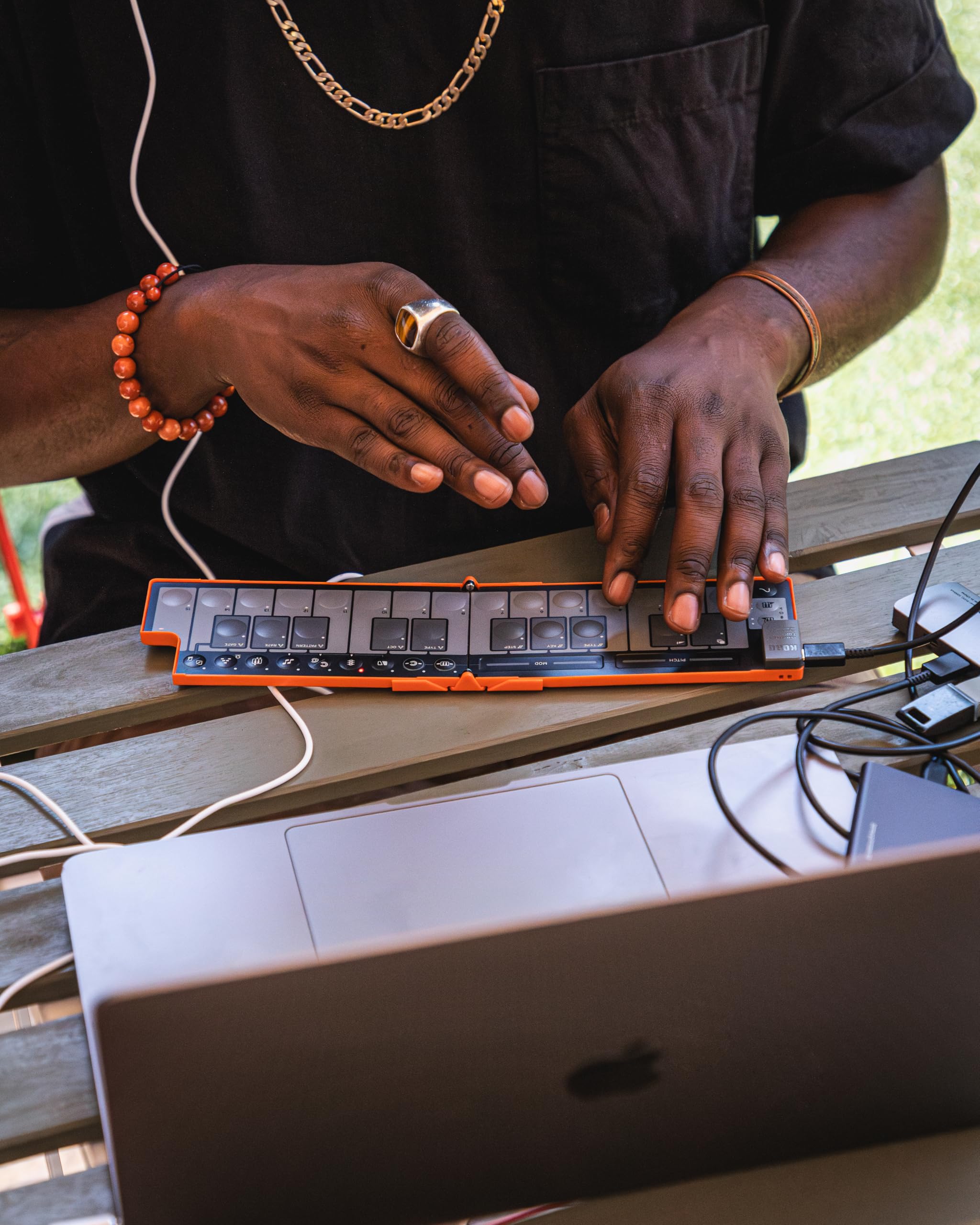 Korg nanoKEY Fold 25-Key Foldable MIDI Keyboard Controller with USB-C & TRS-MIDI - Portable Music Production for Home Studio, Travel & Live Performances (Lava Orange)