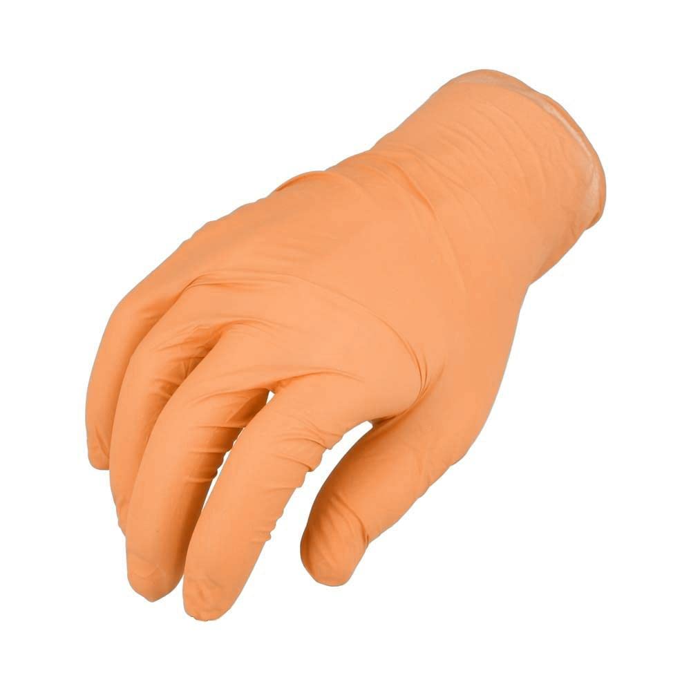 PSBM Orange Nitrile Gloves 5 Mil - Latex Free & Powder Free Disposable Gloves for EMT, Industrial, Automotive Use - Heavy Duty Safety Gloves - Large Size (Pack of 2000) - Ideal for Medical, Food Service & Cleaning Professionals