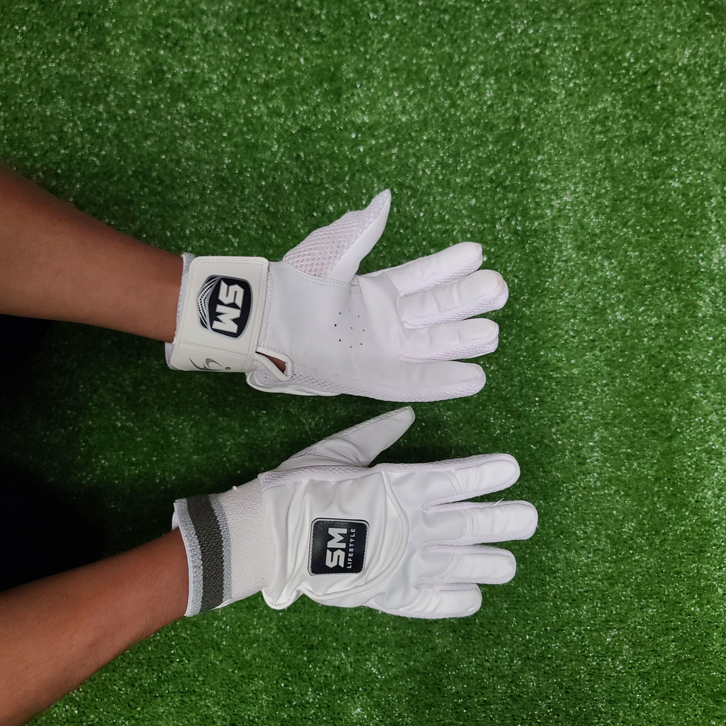 SM Tennis Ball Youth Cricket Batting Gloves - Ambidextrous for Boys & Girls - Perfect for Practice, Training & Matches