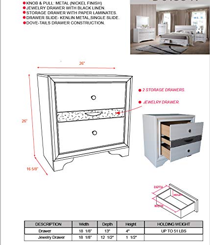 Kings Brand Furniture - 6-Piece Watson King Size Bedroom Set with Bed, Dresser, Mirror, Chest & 2 Night Stands | Modern Bedroom Furniture for Master Suite & Guest Room