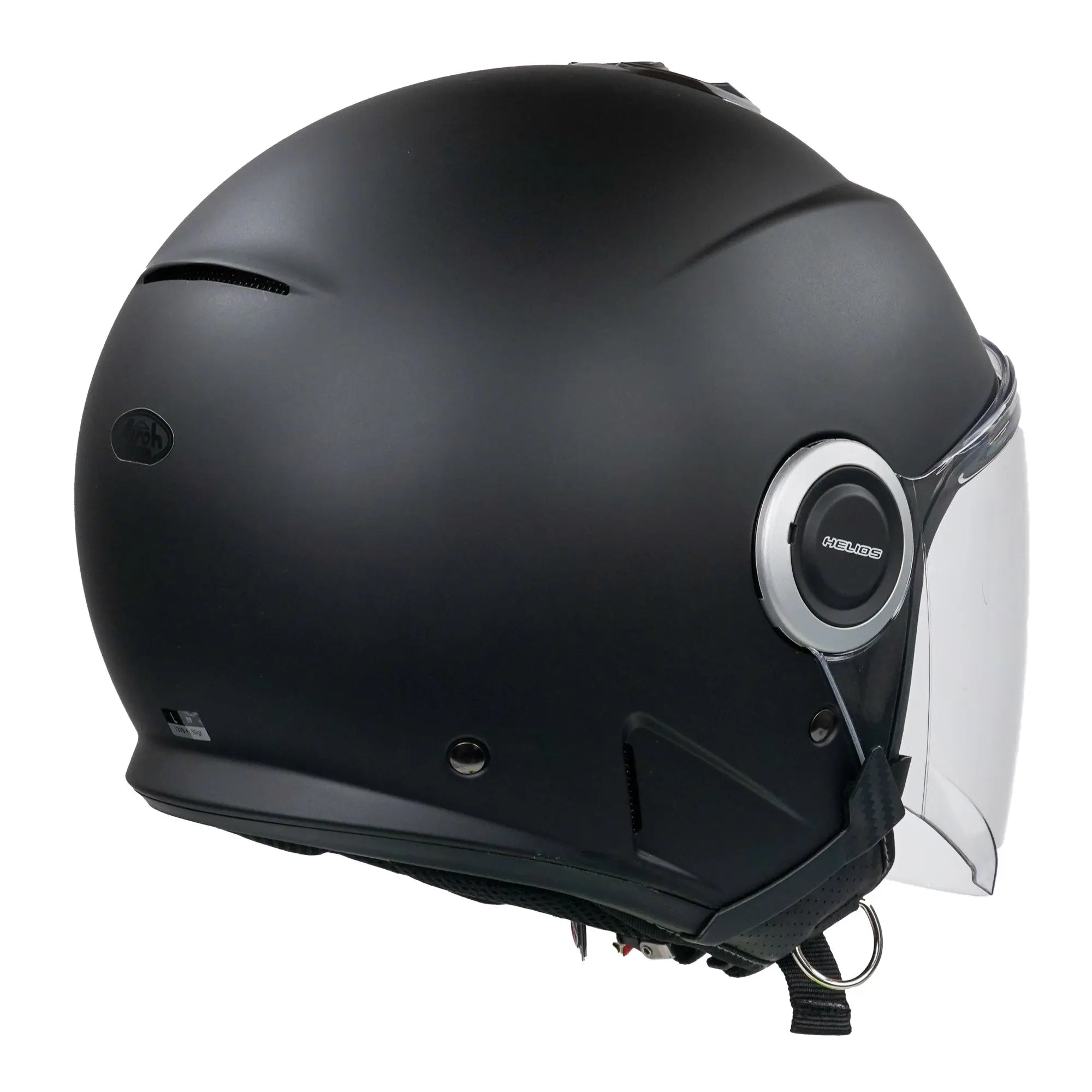 Airoh Helios Jet Matt Black Motorcycle Helmet - Lightweight & Durable Full Face Helmet for Men & Women - Perfect for Street Riding, Racing & Commuting