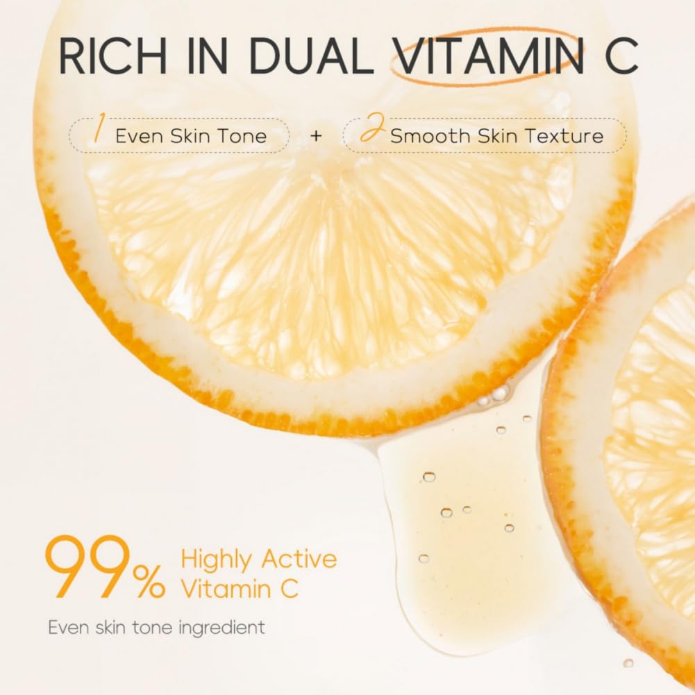 NAOLVE Vitamin C Skincare Set - 6 Piece Anti-Aging Kit with Cleanser, Toner, Serum, Eye Cream, Moisturizer & SPF Sunscreen - Brightening Facial Care Routine for Glowing Skin - Perfect Travel Skincare Gift Set for Women - Ideal for Daily Use, Morning & Night Routine