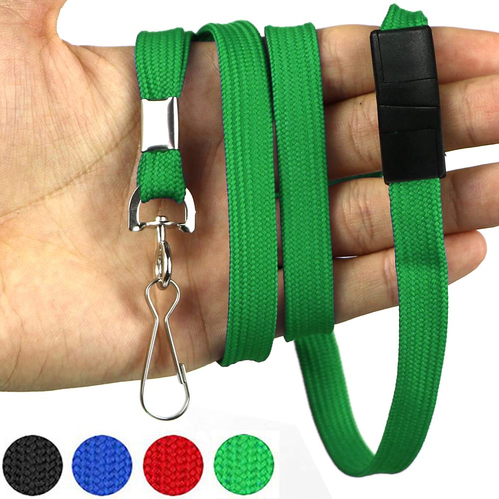 Premium Breakaway Safety Lanyard with J-Hook for ID Badges - Office & Events (50 PCS)