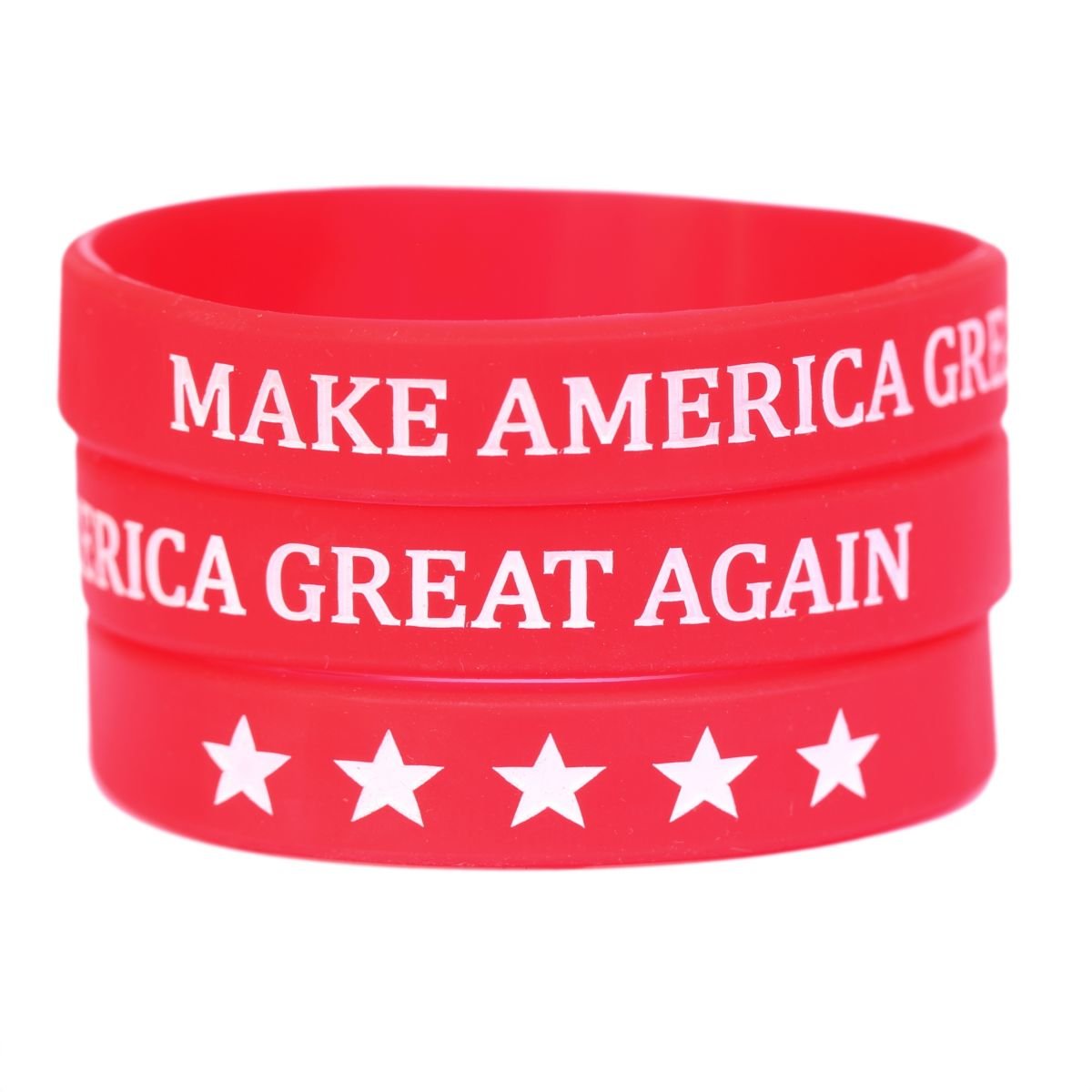 Make America Great Again MAGA Wristbands - Patriotic Rubber Bracelets for Trump Supporters, Political Rallies & Conservative Events