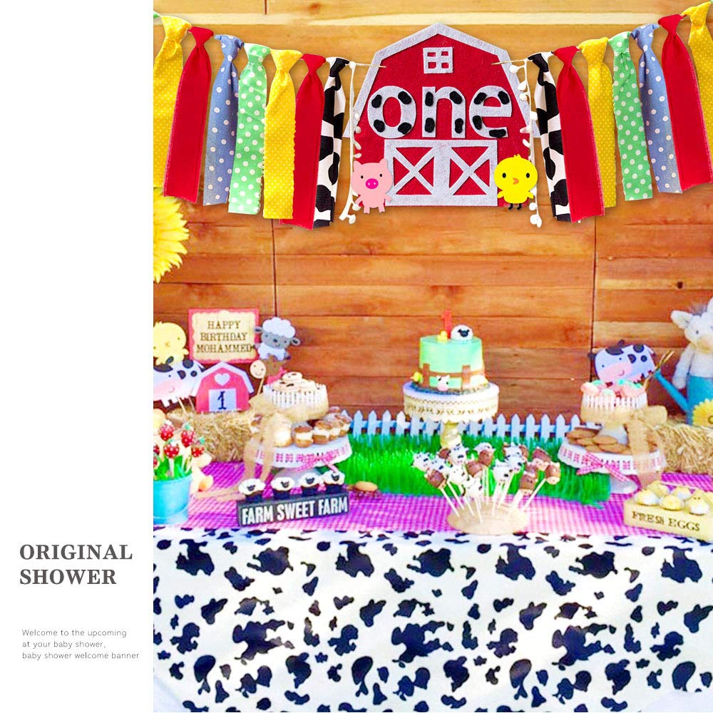 Handmade Farm Birthday Party Decoration - Barnyard Theme Highchair Banner for Baby Showers & First Birthdays | Perfect for Country-Themed Celebrations and Nursery Decor