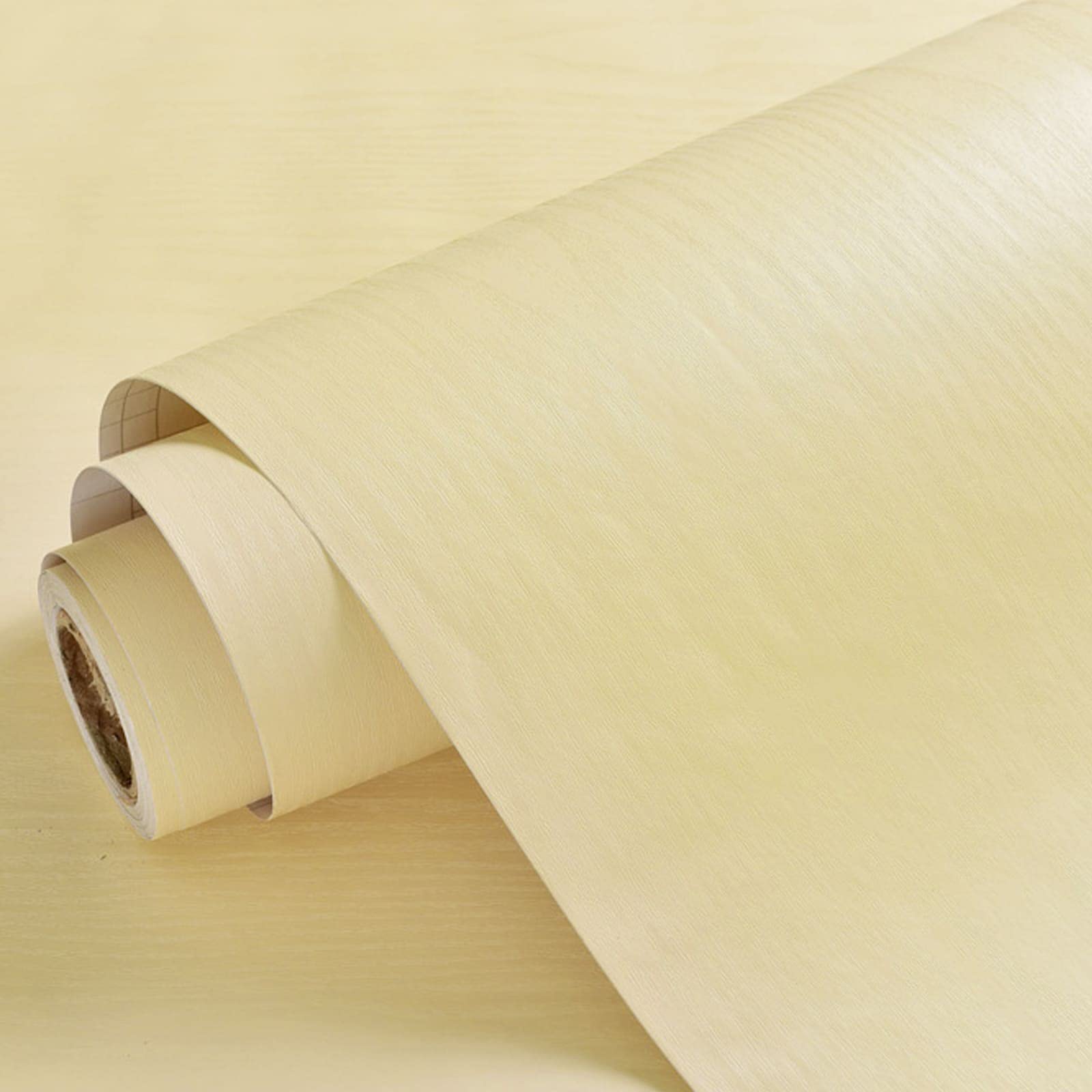 WADILE Wood Peel and Stick Wallpaper - 15.9in x 393.7in Waterproof Contact Paper for Cabinets, Countertops & Furniture - Self-Adhesive Vinyl with Realistic Wood Grain (Beige) - Perfect for Kitchen Remodeling, DIY Home Decor & Office Renovation